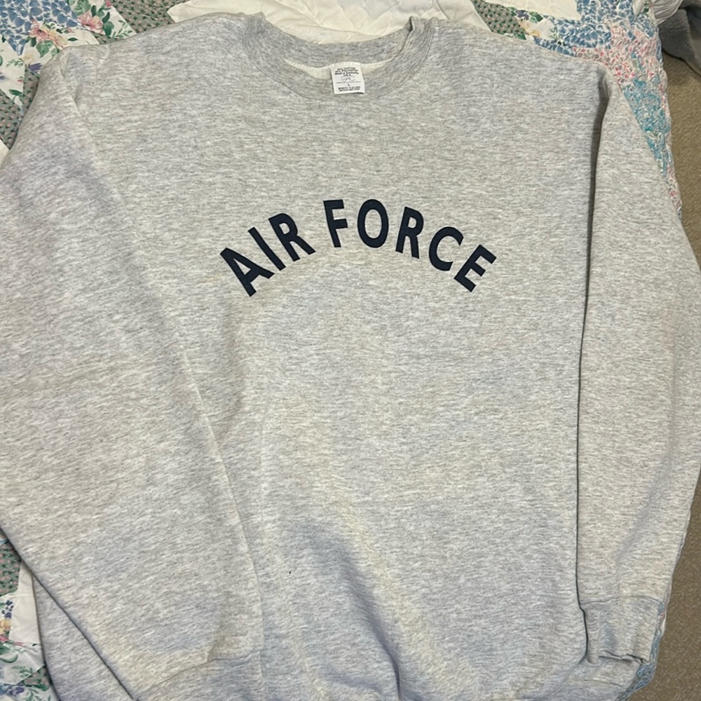 Air Force sweatshirt size Large.
